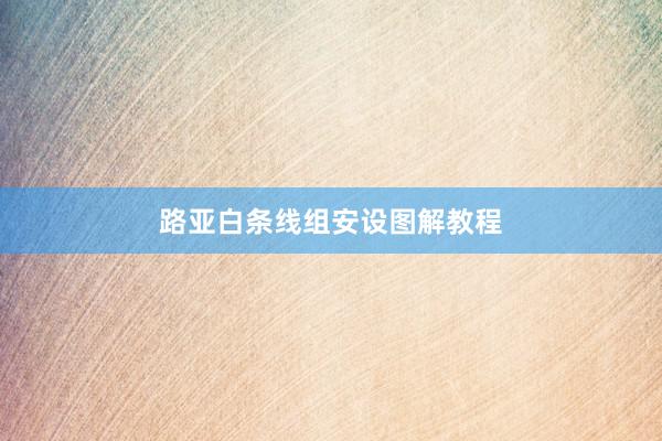 路亚白条线组安设图解教程